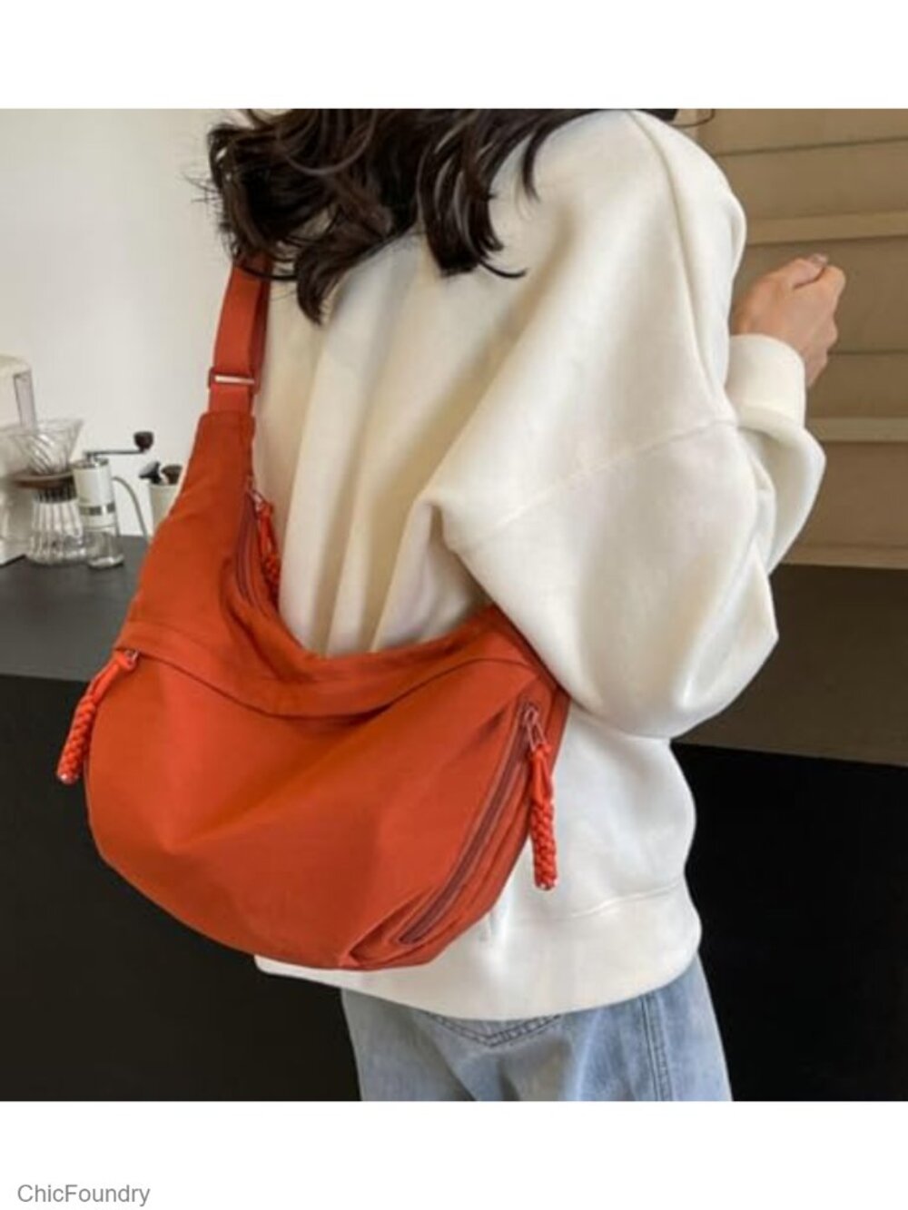 Retro Nylon Canvas Hobo Crossbody Shoulder Bag Waterproof - Picture 4 of 6
